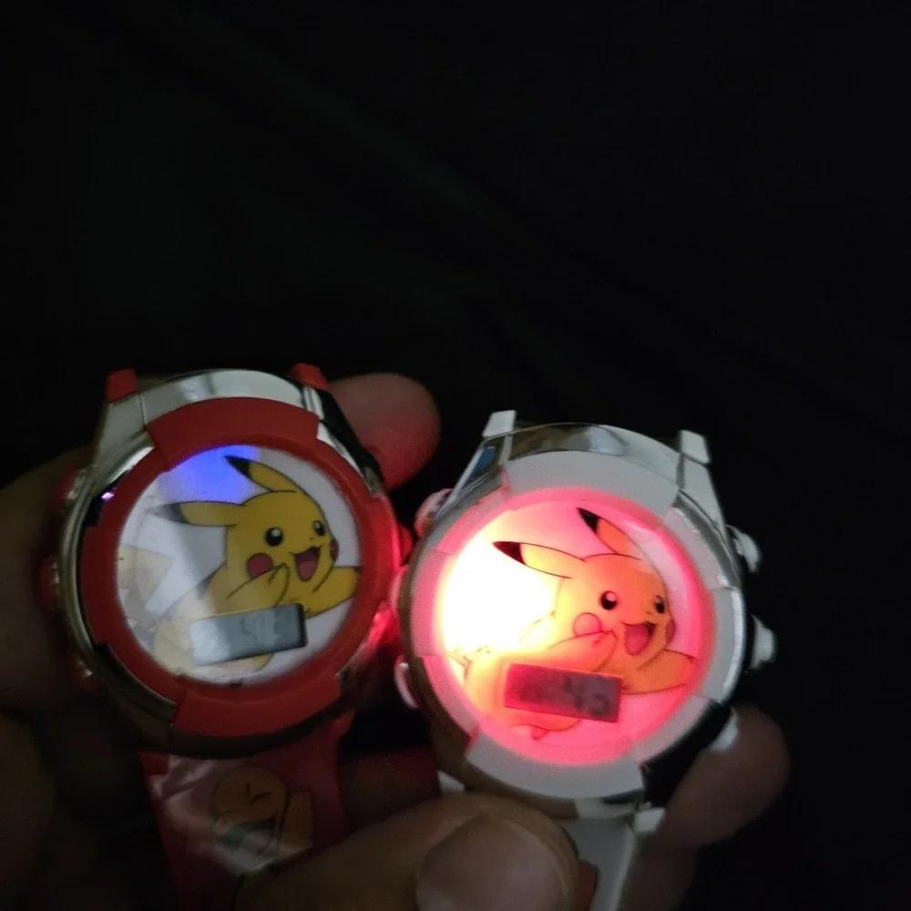 2X Pokemon Pikachu Digital Watches 36MM Multicolor Plastic Bands Working